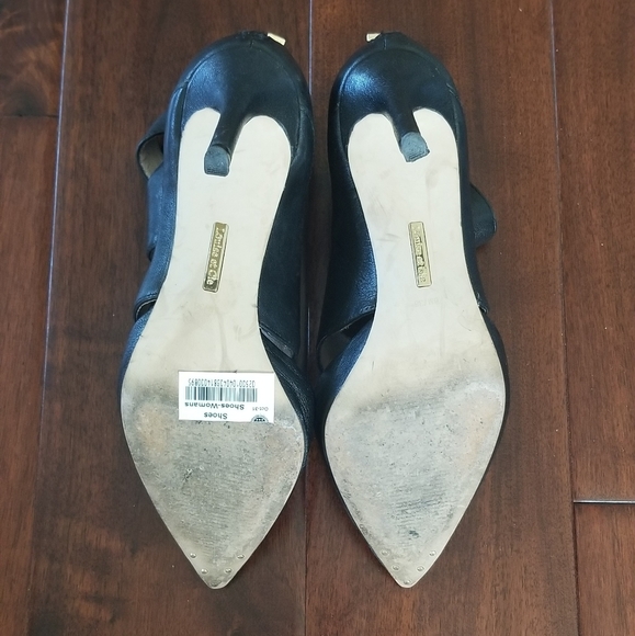 LOUISE ET CIE "Sarmienta" Black Leather Pointy Toe Booties - Size 6 - Picture 6 of 12